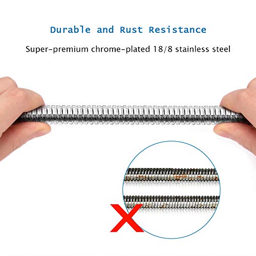 Shower Hose Extra Long Chrome Winzwon 79inches Stainless Steel with 1/2" Ends Fit Handheld Shower Head With Brass Hardware and Seal Waterproof Tape