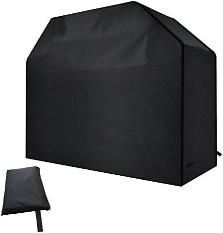 GOSTAR Gas Grill Cover 600D 58 Inch(58 x 24 x 48) Heavy Duty Waterproof BBQ Grill Cover with A Carrying Bag Medium Size for Weber, Brinkman, Char Broil, Holland and Jenn Air Black