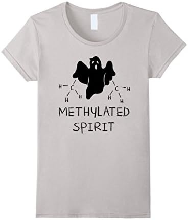Womens Methylated Spirit Chemistry Science Halloween T-shirt XL Silver