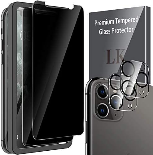 [2+2 Pack] LK 2 Pack Privacy Screen Protector Compatible with iPhone 11 Pro Max