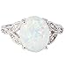 Jude Jewelers Rhodium Plated Fire Opal Wedding Engagement Ring Size 4-12