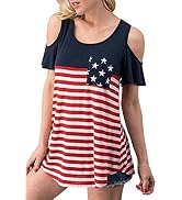 FLOYU American Flag T-Shirt for Women 