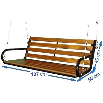 Kaushalendra Garden Zula Wooden Hanging Swing Teak Set 107 cm.