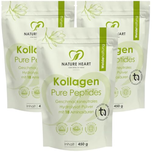 Nature Heart Kollagen Pure Peptides Pulver 450g, 3er-Pack