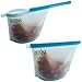 Zedona Reusable Silicone Food Storage Preservation Bags & Silicone Stretch Lids, Eco- Friendly Food Wraps & Covers, Airtight Zip Seal Food Saver Containers, Dishwasher & Refrigerator Safe, Sous Vide