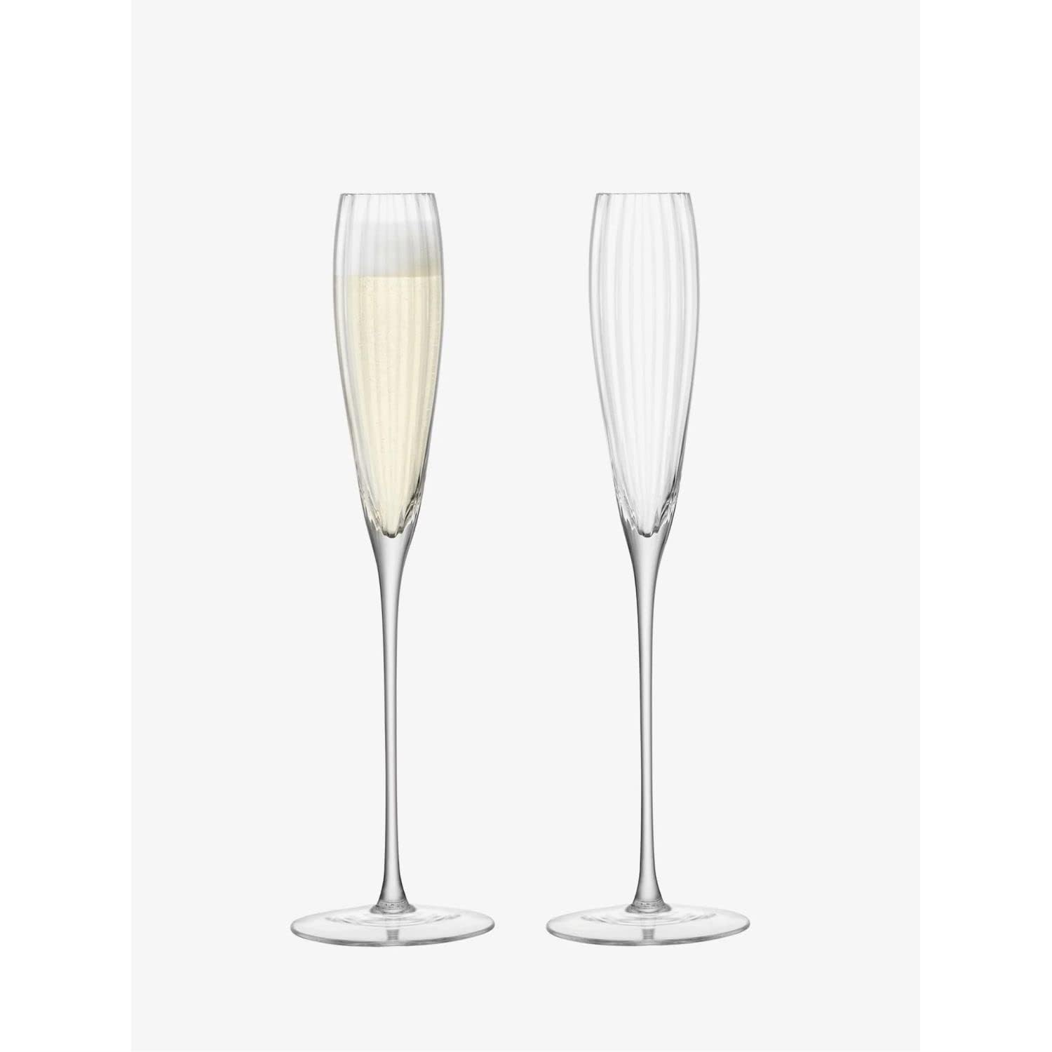 LSA International Aurelia Grand Champagne Flute 165ml Clear Optic Set of Two