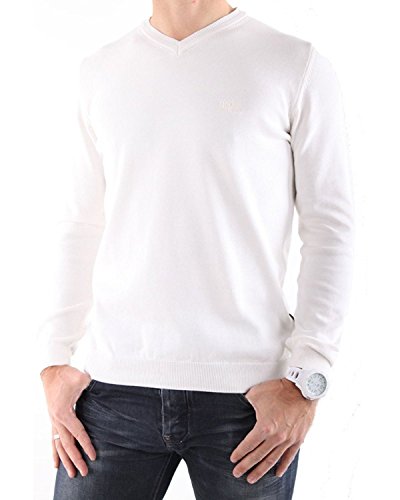 HUGO BOSS - Men's V-Neck Long Sleeve Jumper BATISSE-B - white, L