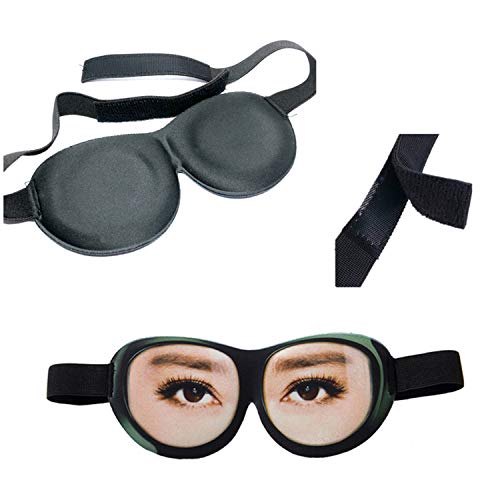 YouU 2 Pack 3D Cute Frog Sleep Eye Mask Green Cartoon Sad Frog Eye Mask Cover Sleeping Rest Travel Anime Funny Gift (Women's Style)