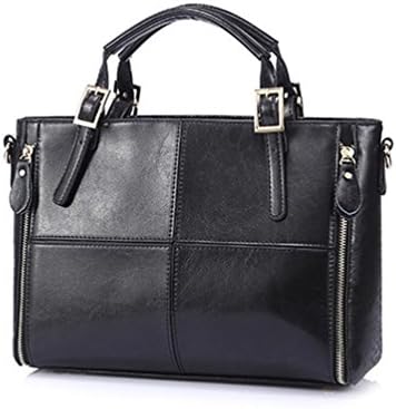 Womens Top Handle Satchel Handbags Designer Tote Purse Shoulder Bag Leather Padlock Briefcase Laptop Bag - Black