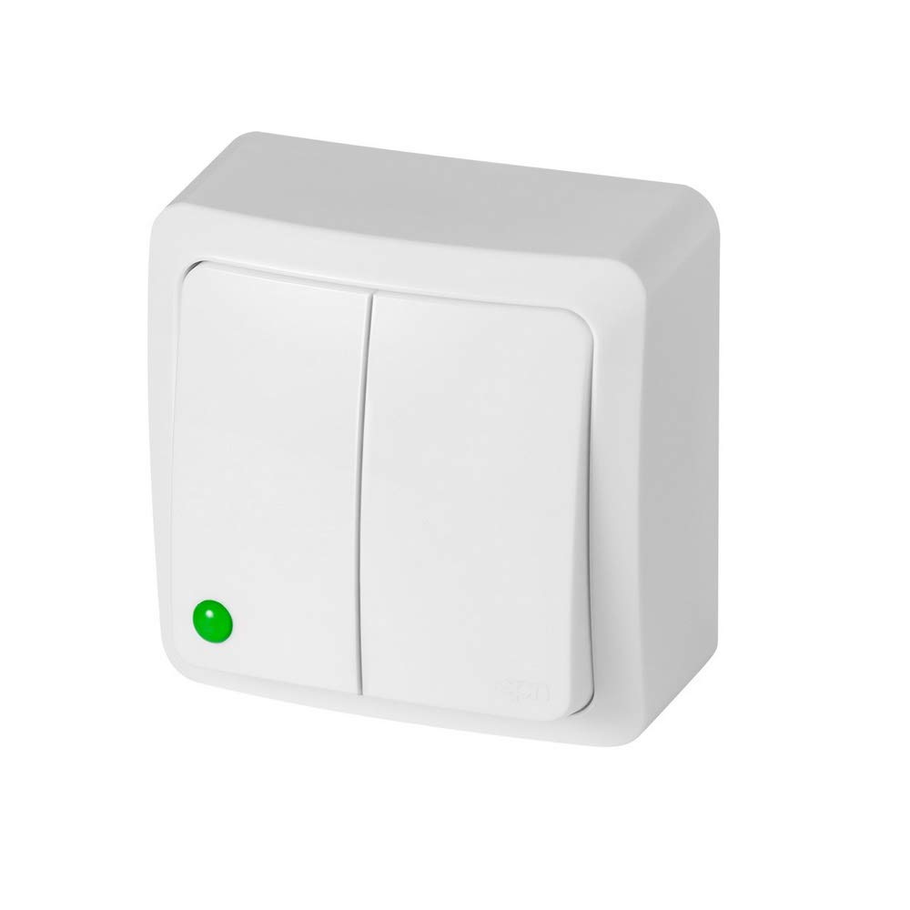 ELEKTRO-PLAST Berg Surface-Mounted Double Switch White Compact