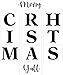 Merry Christmas Y'all Stencil for Painting Wood Porch Signs, Reusable, Sturdy & Thick, by Barn Star