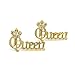 New Celebrity Style Iced Out 'QUEEN' Crown Pierced Post Fashion Earring RE1094G