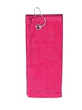 Simplicity 100% Cotton Terry Sports Golf Towel with Grommet and Hook, Tro.Pink