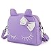 Pinky Family Cute Cat Ear Kids Handbags PU Leather Crossbody Bags and Backpacks (purple)