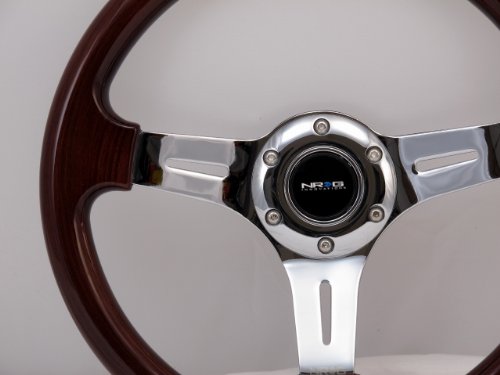 NRG Steering Wheel Classic Wood Grain with Chrome Spokes 330mm - Part # ST-015-1CH