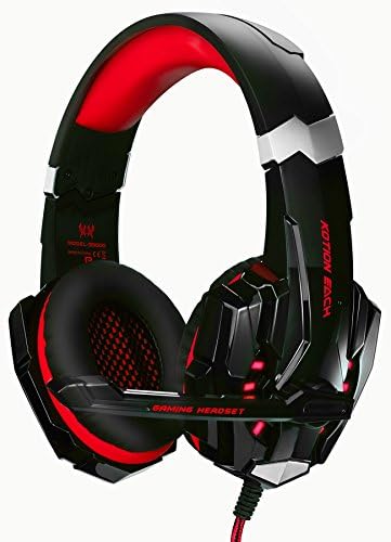 PS4 Xbox One Wii U Gaming Headset Over Ear Headphone With Microphone Game Professional Red LED Light - Red