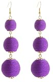 VK Accessories Thread Ball Dangle Earrings Thread Dangle Earrings Soriee Drop Earrings (purple)