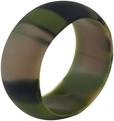 Silver Gold Camo Silicone Wedding Ring For Men Women Metal Look Silicone Rubber Band