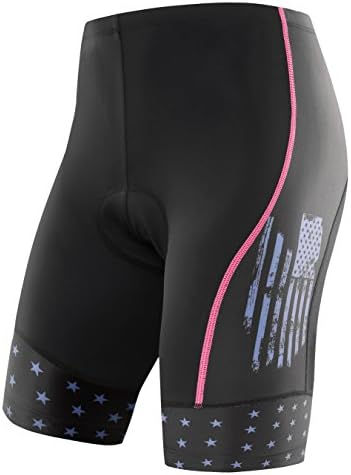 NUMMY Women's Cycling Shorts With 3D Padded Trend USA Flag Design (M)