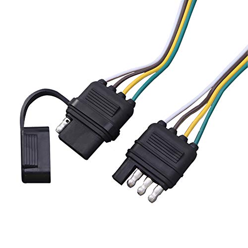 CARROFIX Trailer 4 Wire Plug 32" inch 4 Pin Flat Wire Extension Male