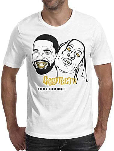 Men Short Sleeve Cotton T-Shirts Travis-Scott-Mouth-Logo-Bule- Shirt