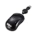 Computer Mini USB Wired Optical Travel Mouse Portable for Laptop, Notebook, Macbook with Retractable Cable by SOONGO - Black