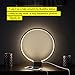 Brightech Circle LED Nightstand Lamp with USB Port – Compact Bed Stand Lamp for Bedroom, Living Room - Modern Asian Table & Desk Lamp on Side & End Tables - Jet Black