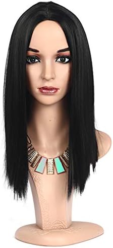 YanT HAIRSynthetic Wigs For Women Short Straight Bob Wigs Middle Part(Black Color) …