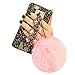 iPhone 7 Plus Case, iPhone 8 Plus Case, Babe Mall New Style Bling Diamond Fluffy Plush Ball Pendant Gemstone Chain Shockproof Hard Case (Pink)