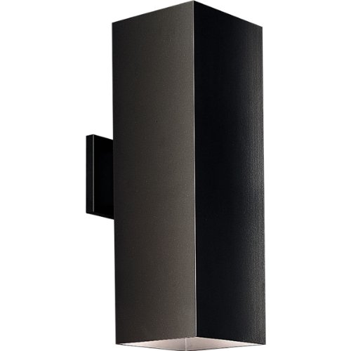 Progress Lighting P5644-31 6-Inch Up/Down Square with Heavy Duty Aluminum Construction and Die Cast Wall Bracket Powder Coated Finish, Black