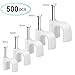 AGPTEK 500pcs Cable Clips with Steel Nails 4mm 5mm 6mm 8mm 10mm Cable Management for RG6, RG59, CAT6, RJ45 Cable Coax Cable, Ethernet Cable, TV Wire Cable, Telephone Cable, Led Starlight, Print Cable