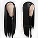 Oxeley Black Lace Front Wig Glueless Long Black Wig Straight Hair Replacement Synthetic Wigs for Black Women 22 Inch
