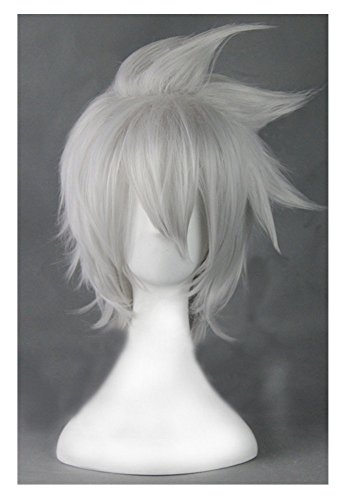 COSPLAZA Cosplay Wig Boy Male Silver White Short Spiky Halloween Hair