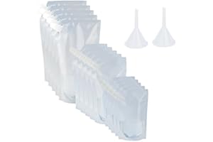 Wobe 15pcs Plastic Liquor Pouch Drinks Flasks Concealable Drinking Flasks Cruise Bag Kit 230 ml 420 ml 1000 ml with Funnel Cl