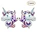 7 Colors Kids Unicorn Balloon 2 Pcs 43” Large Foil Balloons Unicorn Party Decoration for Birthday Party, Baby Shower, Wedding Unicorn Party Supplies