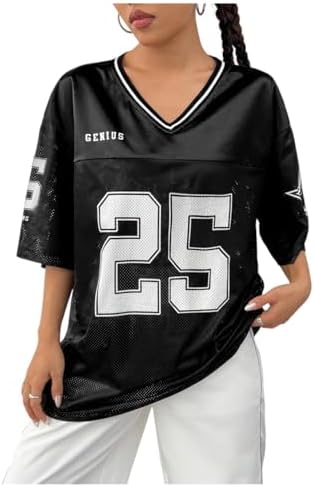 MakeMeChic Women's Football Jersey Shirts Soccer Jersey Number