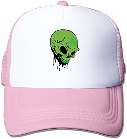 Trucker Hat, Green Skull Summer Mesh Cap With Adjustable Snapback Strap