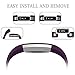 Maledan Replacement Bands Compatible for Fitbit Alta, Alta HR and Fitbit Ace, Classic Accessories Band Sport Strap for Fitbit Alta HR, Fitbit Alta and Fitbit Ace, 3 Pack, Black/Gray/Plum, Small