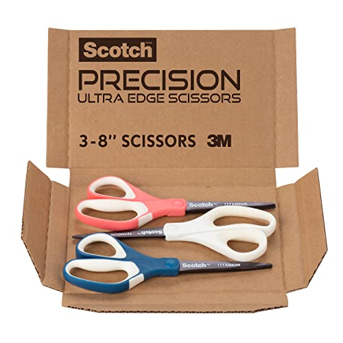 Scotch Brand Precision Ultra Edge Scissors, 8 Inch, 3Pack (14583AMZ