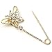 Top Plaza Mothers Day Gift Pack of 5 Women Fashion Rhinstone Crystal Accented Golden Safety Pin Jewelry Brooch Breastpin - Catch Scarf,Lapel or Collar(#1)