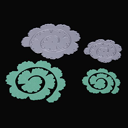 Whitelotous Cutting Dies Cut Dies Stencil Metal Template Mould for DIY Scrapbook Album Paper Card (2 pcs Rose Flower) - Thumbnail 6