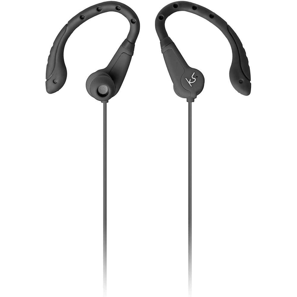 KitSound Exert Wired Sports Earphones - With Microphone - Black