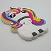 Rainbow Unicorn iPhone 7 7G Case, XINSIR Cute 3D Cartoon Horse Soft Silicone Case Rubber Back Cover Skin for Apple iPhone 7 4.7inch (White-colorful)