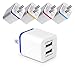 Wall Charger, 3-Pack USB 2.1AMP Universal Power Home Travel Wall Charger Dual Port Plug for iPhone 7/7 plus 6/6 plus 5S 5 4S Samsung S5 S4 S3, Note 5, HTC, LG and More Device (3 Pcs Random Color)