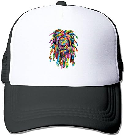 Colorful Lion Rasta Unisex Grid Baseball Caps Adjustable Nice Icon Mesh Hat Novelty Black