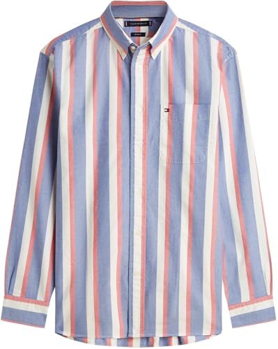 Heritage Oxford Icon STP MW0MW41695 Camisola Masculina Esquerdo/S, Azul, M, Azul (Azul Cunha / Múltiplas Riscas), M