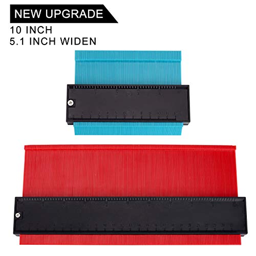 2 Pack Wider Contour Gauge,Profile Gauges Plastic Contour Duplications Gauge Copy Irregular Shapes Measuring for Corners and Contoured,10 Inch widen and 5 Inch