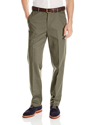 Haggar Work to Weekend, Pantalon Polyvalent sans Pinces pour Homme avec Taille Extensible dissimulée - Coupe Classique, Taupe foncé, 32W x 32L