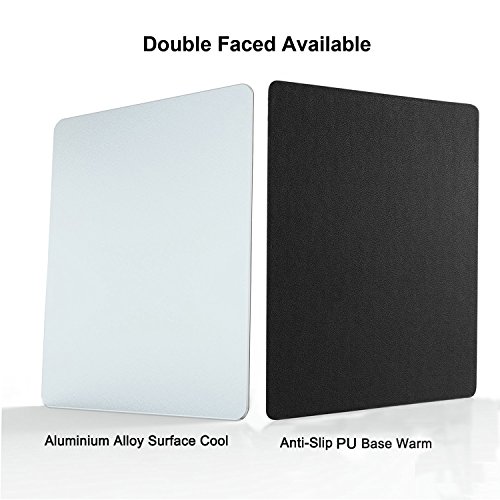 Mouse Pad, Rectangle Aluminum Gaming Mouse Pad with Double Sided Dirty and Water Resistant Non-Slip PU Base Mat for Home, Office and Travel, Micro Sand Blasting Aluminum Surface Fast and Accurate Control Easy to Clean for Computer Laptop & PC - Thumbnail 2