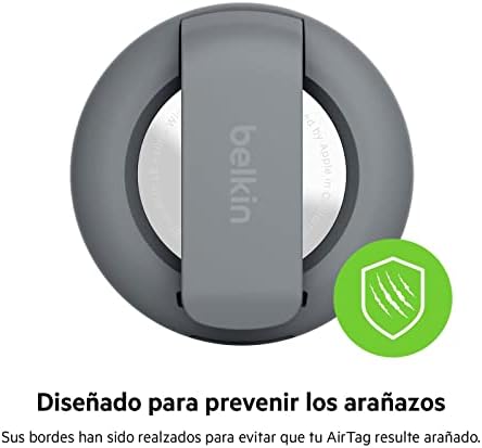Funda para Apple AirTag con Clip, Carcasa Protectora Secure Holder con Llavero, Anillo con Llavero para Air Tag con Cobertura antiarañazos, Gris Oscuro